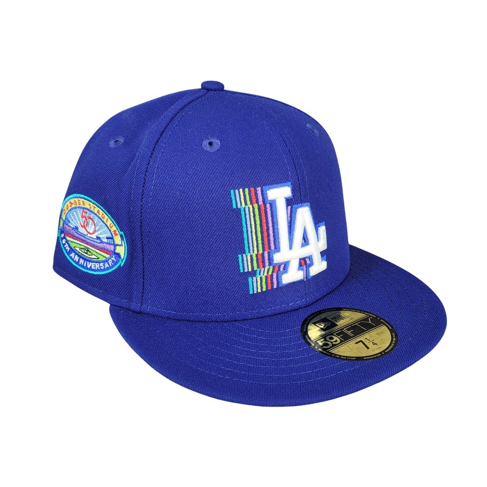 New Era Los Angeles Dodgers 59FIFTY Fitted Hat Royal Blue 50th Anniversary 7 1/4